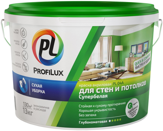 Купить вд краска акриловая 7кг profilux pl- 04а в интернет-магазине "Корд".