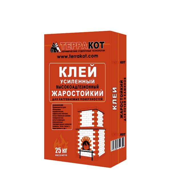 Купить клей усиленный терракот жаростойкий 25кг в интернет-магазине "Корд".