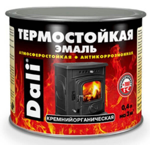 Эмаль термостойкая серебро 0,4л Дали